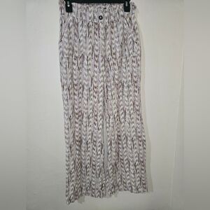 Rewash Wide Leg Pants in Brown and Cream